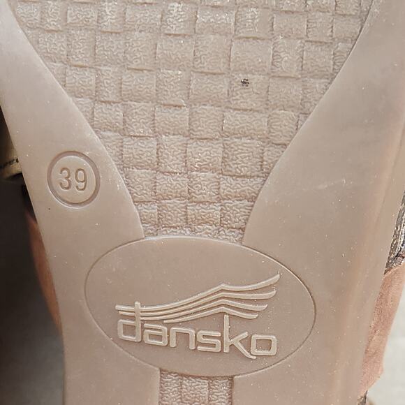 Dansko Dominique Sandals Womens Size 39 US 8 Brown Leather Block Heel GUC - Picture 7 of 16